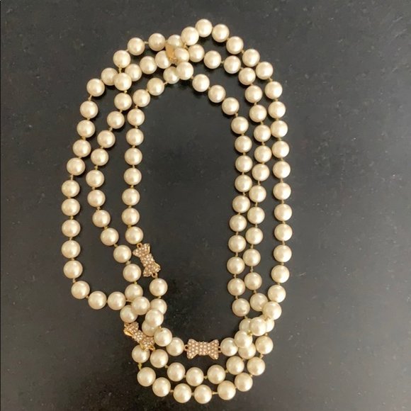Kate Spade Long Pearl Bow Necklace - Picture 1 of 1